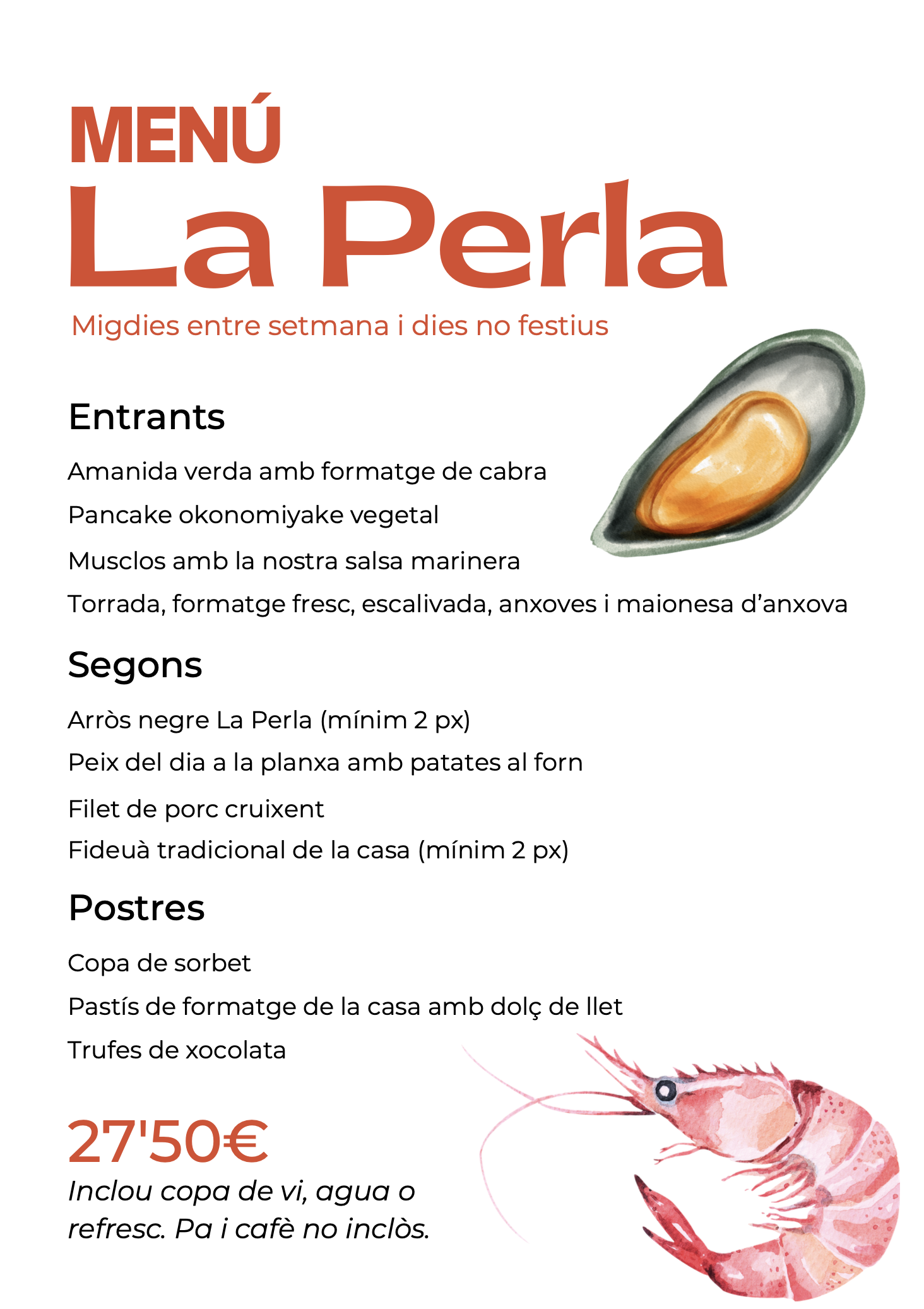 Menu noche